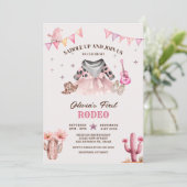 Onze kleine cowgirl Westerne de eerste rodeo-verja Kaart (Staand voorkant)