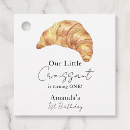 Onze kleine croissant 1e verjaardag bedankjes labels