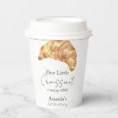 Onze kleine croissant 1e verjaardag papieren bekers (Voorkant)