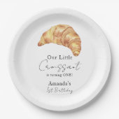 Onze kleine croissant 1e verjaardag papieren bordje (Voorkant)