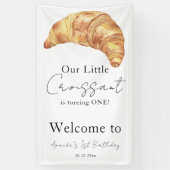Onze kleine croissant 1e verjaardag spandoek (Verticaal)