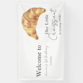 Onze kleine croissant 1e verjaardag spandoek (Verticaal)