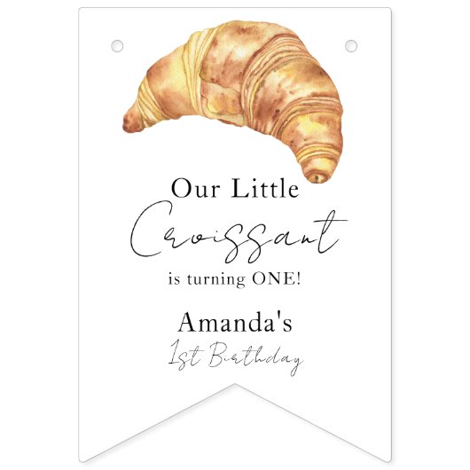 Onze kleine croissant 1e verjaardag vlaggetjes (Eerste vlag)
