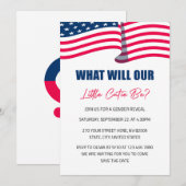 Onze Kleine Cutie 4th van Juli Gender Reveal Kaart (Voorkant / Achterkant)