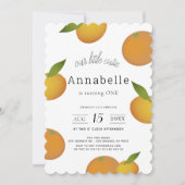 Onze kleine Cutie Citrus Oranje Meisje 1e Verjaard Kaart (Voorkant)