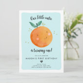 Onze kleine Cutie Clementine Sinaasappel eerste ve Kaart (Staand voorkant)