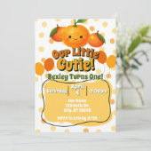 Onze Kleine Cutie clementine verjaardag Kaart (Staand voorkant)