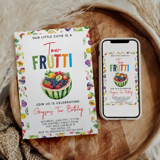 Onze kleine cutie fruit 2e Verjaardag Party Kaart