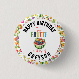 Onze kleine cutie fruit 2e Verjaardag Party Ronde Button 3,2 Cm