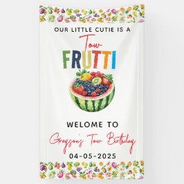 Onze kleine cutie fruit 2e Verjaardag Party Spandoek