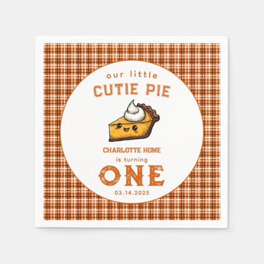 Onze Kleine Cutie Pi Dag 1e verjaardag Servet (Voorkant)