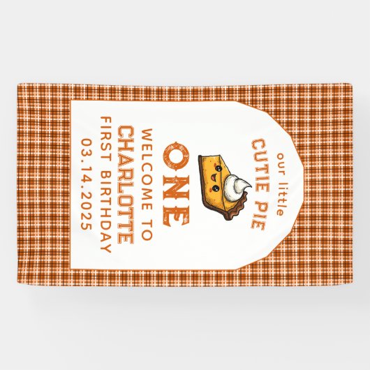 Onze Kleine Cutie Pi Dag 1e verjaardag Spandoek (Horizontaal)