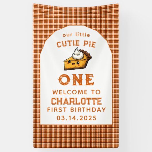 Onze Kleine Cutie Pi Dag 1e verjaardag Spandoek (Verticaal)