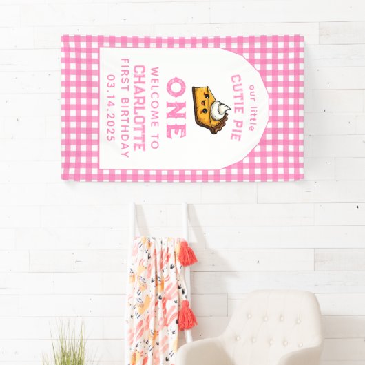 Onze Kleine Cutie Pi Dag 1e verjaardag Spandoek (Insitu)