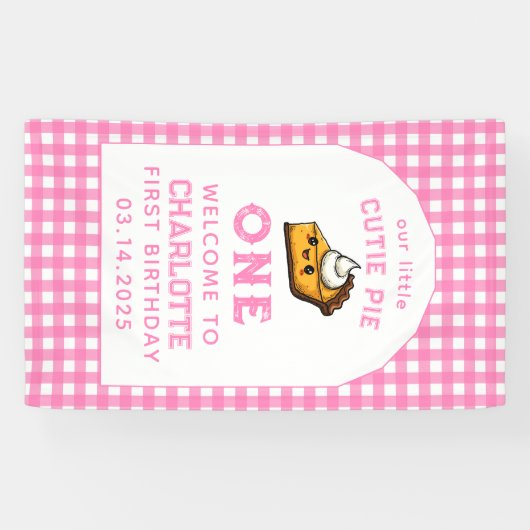 Onze Kleine Cutie Pi Dag 1e verjaardag Spandoek (Horizontaal)