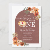 Onze Kleine Cutie Pie Boho Boog Bloemen 1e Verjaar Kaart (Voorkant)