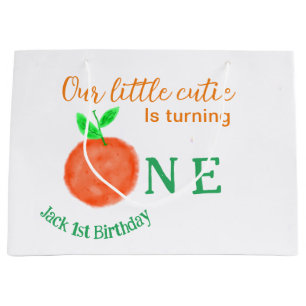 Onze kleine cutie sinaasappel een verjaardag citru groot cadeauzakje