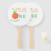 Onze kleine cutie sinaasappel een verjaardag citru handwaaier (Voorkant en achterkant)