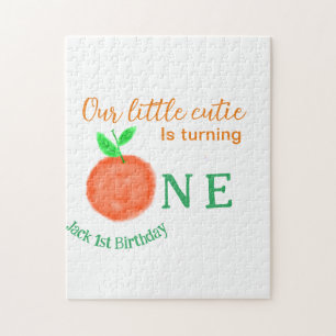 Onze kleine cutie sinaasappel een verjaardag citru legpuzzel