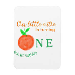 Onze kleine cutie sinaasappel een verjaardag citru magneet