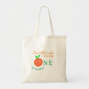 Onze kleine cutie sinaasappel een verjaardag citru tote bag