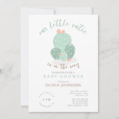 Onze kleine Cutie Succulent Waterverf Baby shower Kaart (Voorkant)