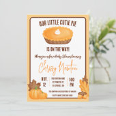 Onze kleine cutie taart, Herfst pompoen taart Baby Kaart (Staand voorkant)