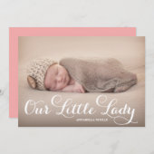 Onze kleine dame | Aankondiging van geboorte (Voorkant / Achterkant)