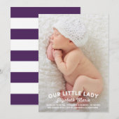 Onze kleine dame Birth kondiging Aankondiging (Voorkant / Achterkant)