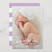 Onze kleine dame Birth kondiging Aankondiging (Voorkant / Achterkant)