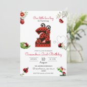 Onze kleine dame bug 2e verjaardag feest kaart (Staand voorkant)