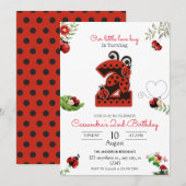 Onze kleine dame bug 2e verjaardag feest kaart (Voorkant / Achterkant)