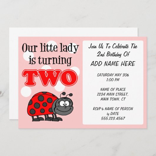 Onze kleine dame draait twee kaart (Voorkant / Achterkant)