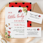 Onze kleine dame is onderweg naar het Baby shower Kaart