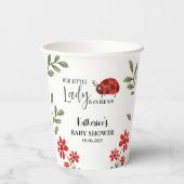 Onze kleine dame is op weg meisje baby shower papieren bekers (Achterkant)