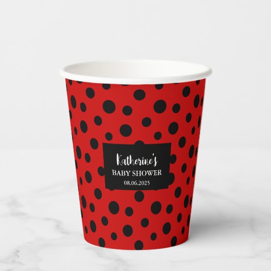 Onze kleine dame is op weg meisje baby shower papieren bekers (Achterkant)