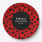 Onze kleine dame is op weg meisje baby shower papieren bordje (Voorkant)