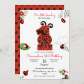 Onze kleine dame meisje dame bug 1e verjaardag fee kaart (Voorkant / Achterkant)