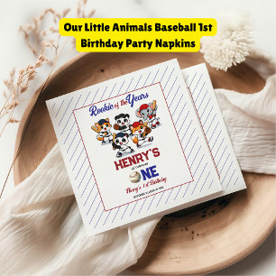Onze Kleine Dieren Honkbal 1e Verjaardagsfeestje Servet