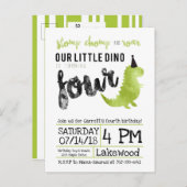 Onze Kleine Dino Verjaardag Uitnodiging Dinosaurus (Voorkant / Achterkant)