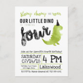 Onze Kleine Dino Verjaardag Uitnodiging Dinosaurus (Voorkant)