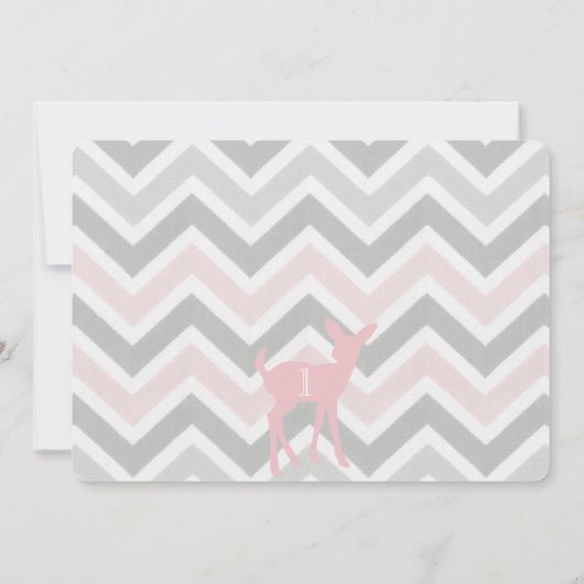 Onze kleine Doe draait om één. Birthday Uitnodigin Kaart (Achterkant)