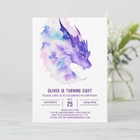 Onze kleine draak verjaardag kaart (Staand voorkant)