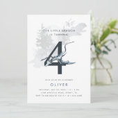 Onze kleine drakenboys 4e verjaardag uitnodiging (Staand voorkant)