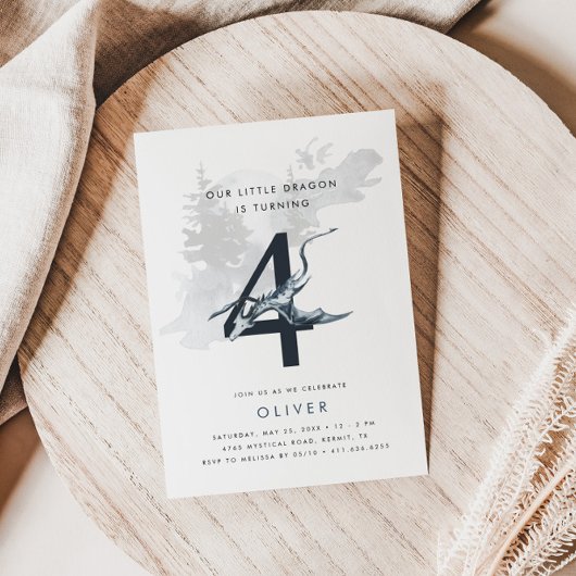 Onze kleine drakenboys 4e verjaardag uitnodiging