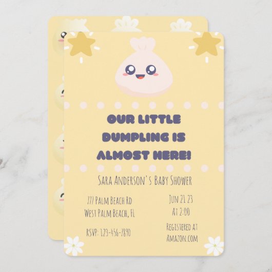 Onze kleine duimkoppeling is bijna hier Baby showe Kaart (Voorkant / Achterkant)