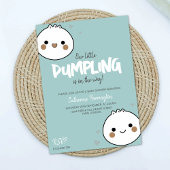 Onze kleine Dumpling Blue Boy Baby shower Kaart