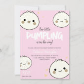 Onze kleine Dumpling Roze Meisje Douche Uitnodigin Kaart (Voorkant)