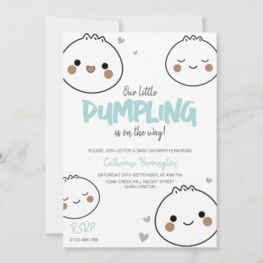 Onze kleine Dumpling Schattige Baby shower Kaart (Voorkant)
