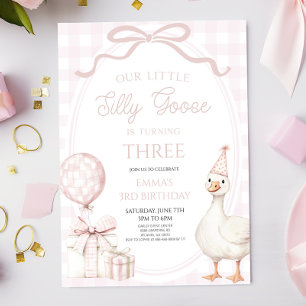 Onze Kleine Dwaas Gans Roze Verjaardagsfeestje Kaart
